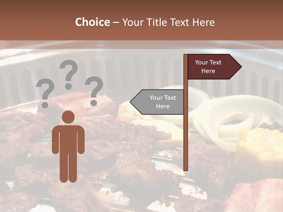 A Large Metal Pan Filled With Food On Top Of A Table PowerPoint Template
