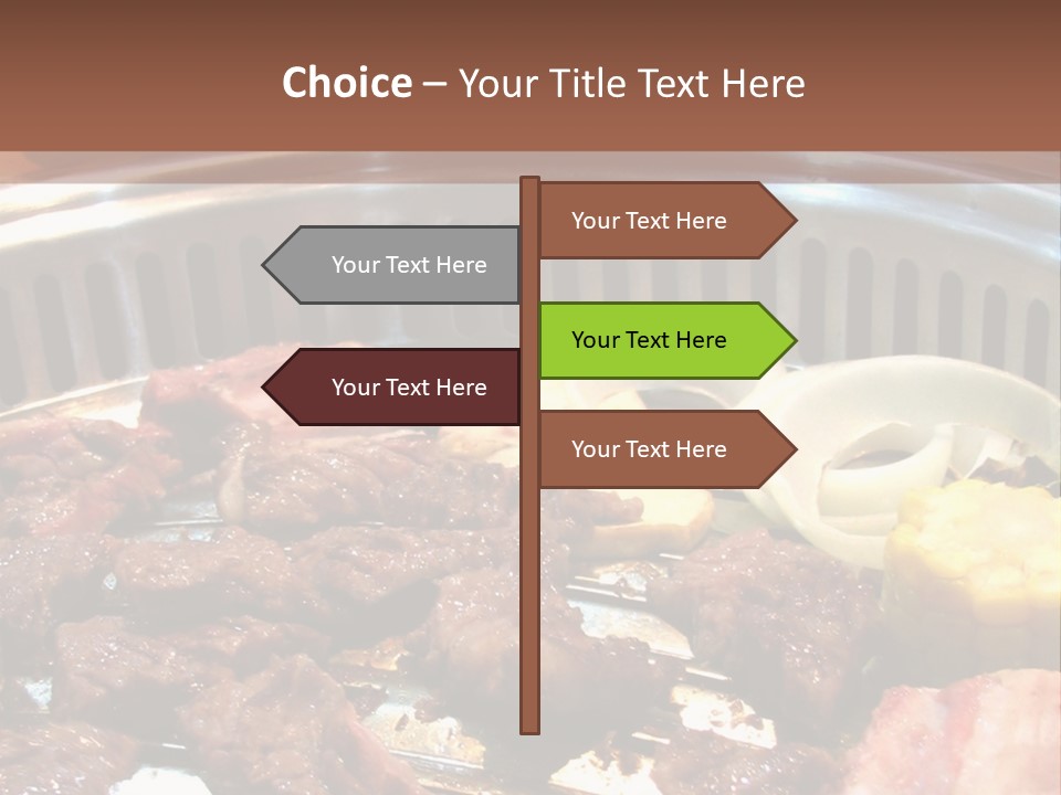 A Large Metal Pan Filled With Food On Top Of A Table PowerPoint Template