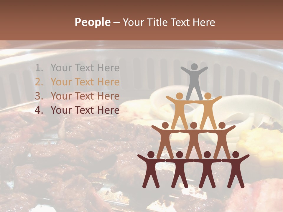 A Large Metal Pan Filled With Food On Top Of A Table PowerPoint Template