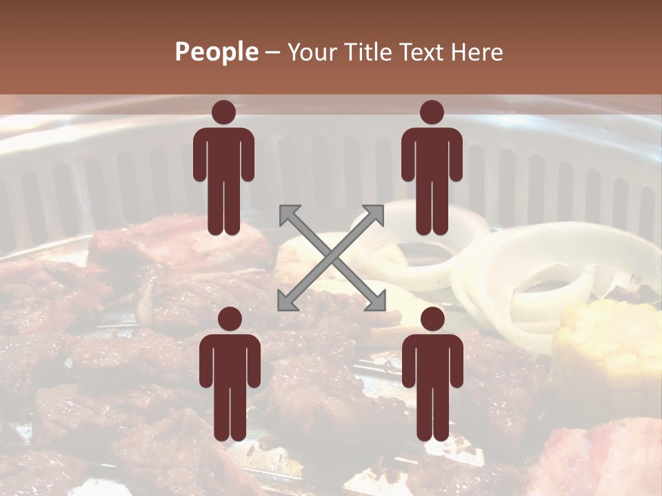 A Large Metal Pan Filled With Food On Top Of A Table PowerPoint Template