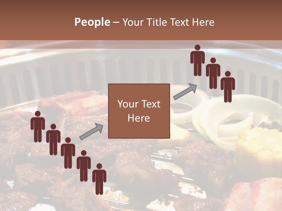 A Large Metal Pan Filled With Food On Top Of A Table PowerPoint Template