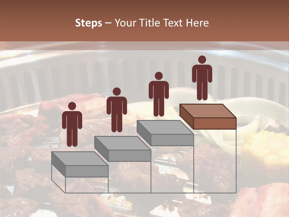 A Large Metal Pan Filled With Food On Top Of A Table PowerPoint Template