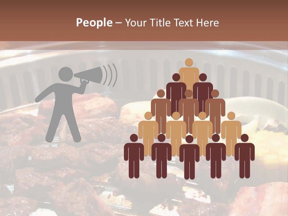 A Large Metal Pan Filled With Food On Top Of A Table PowerPoint Template