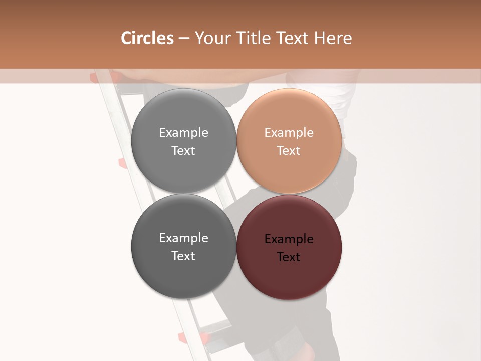 Isolated Blonde Mother And Blond Son On A Step-Ladder PowerPoint Template