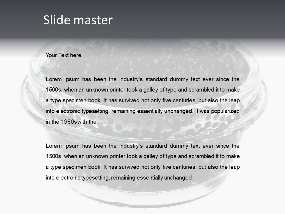 Black Caviar In A Glass Jar On A White Background PowerPoint Template