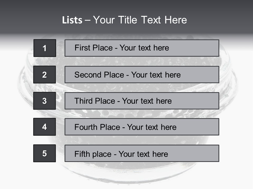 Black Caviar In A Glass Jar On A White Background PowerPoint Template