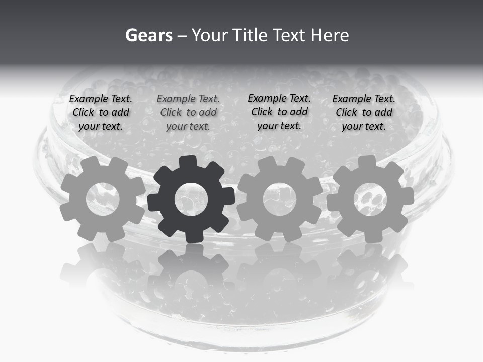 Black Caviar In A Glass Jar On A White Background PowerPoint Template