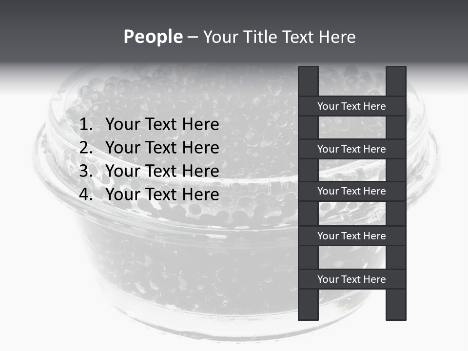 Black Caviar In A Glass Jar On A White Background PowerPoint Template