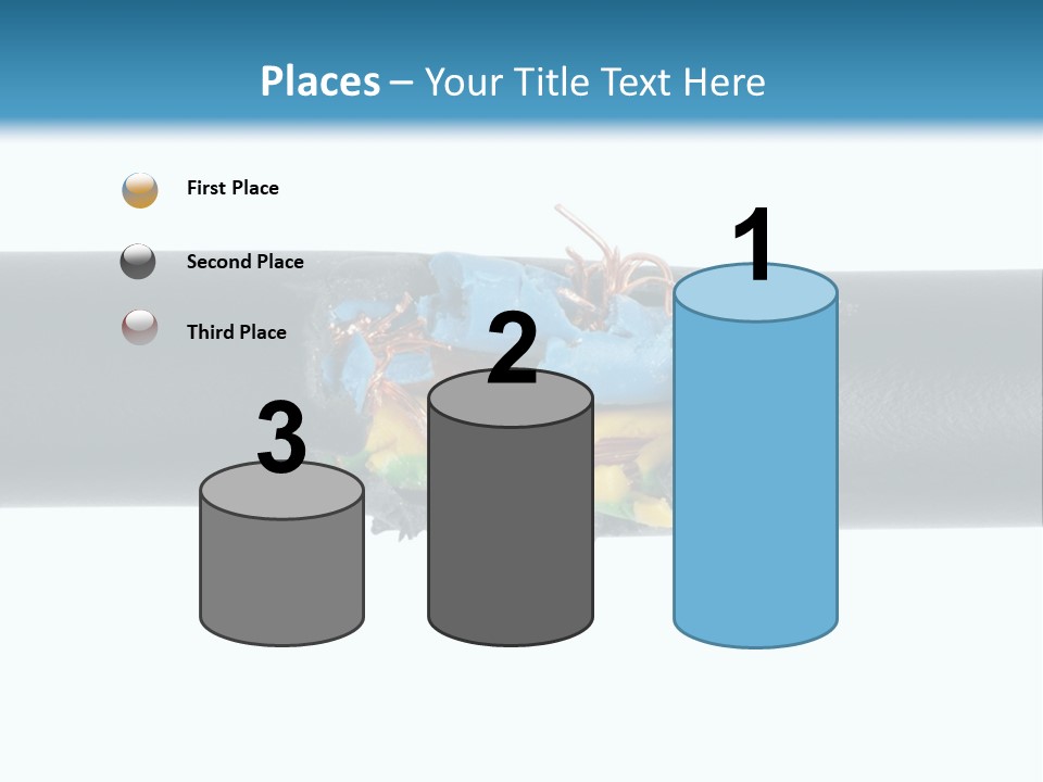 Macro Detail Of A Damaged Cable. PowerPoint Template