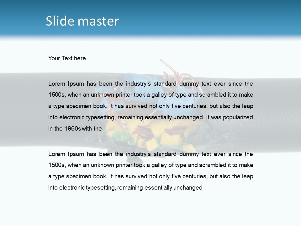 Macro Detail Of A Damaged Cable. PowerPoint Template