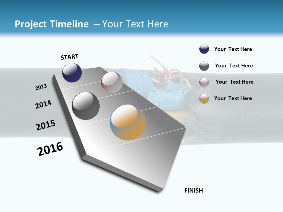 Macro Detail Of A Damaged Cable. PowerPoint Template