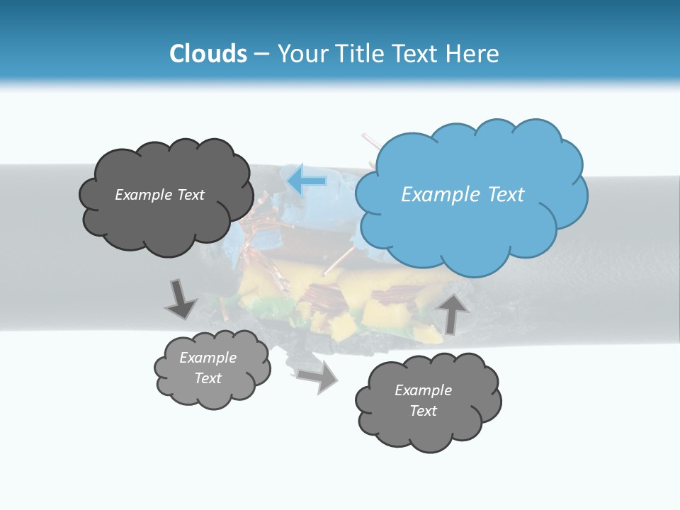 Macro Detail Of A Damaged Cable. PowerPoint Template