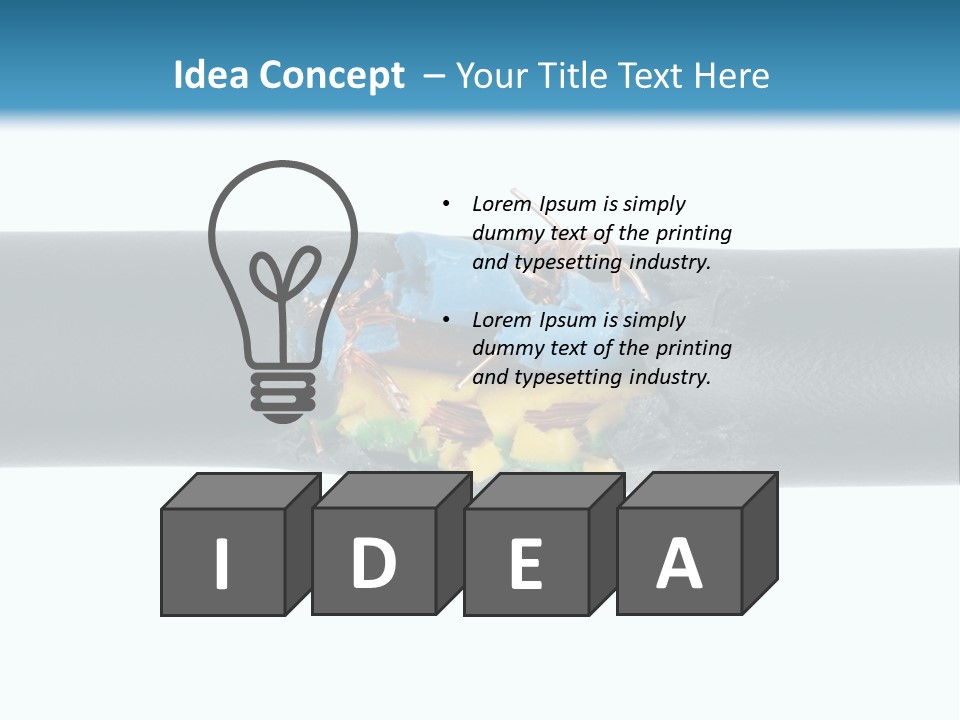 Macro Detail Of A Damaged Cable. PowerPoint Template