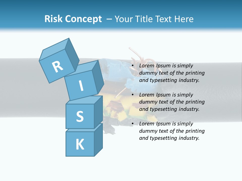 Macro Detail Of A Damaged Cable. PowerPoint Template