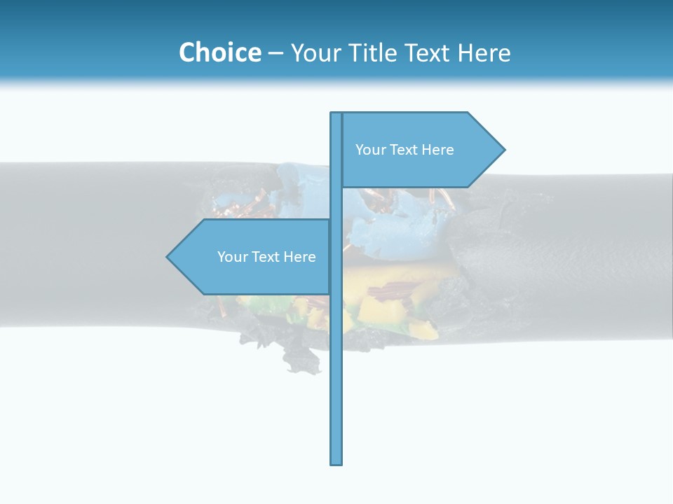 Macro Detail Of A Damaged Cable. PowerPoint Template