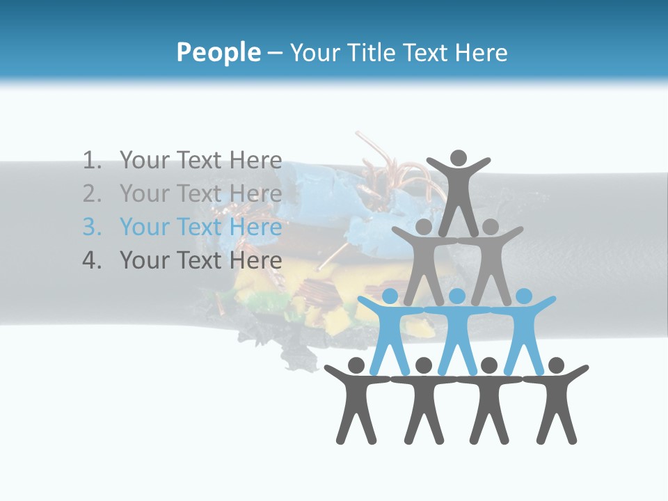 Macro Detail Of A Damaged Cable. PowerPoint Template