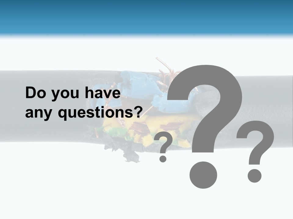 Macro Detail Of A Damaged Cable. PowerPoint Template