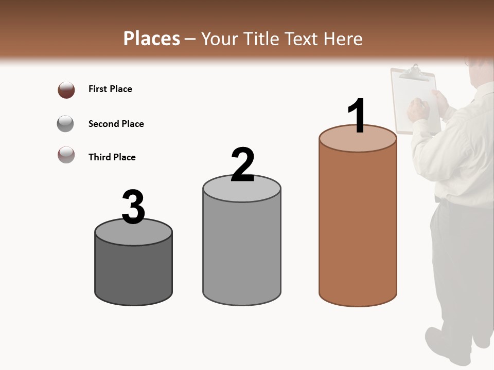 A Construction Safety Inspector Marking His Checklist - Full View - Isolated PowerPoint Template