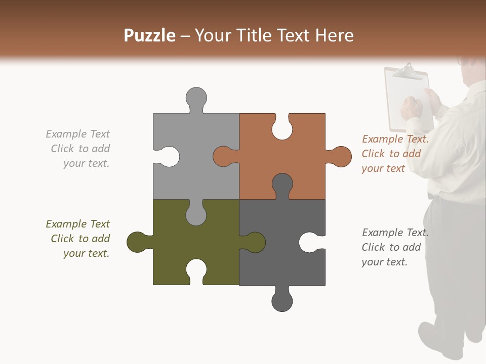 A Construction Safety Inspector Marking His Checklist - Full View - Isolated PowerPoint Template