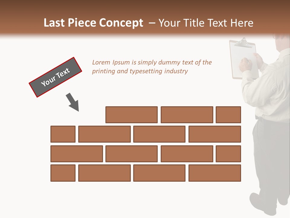 A Construction Safety Inspector Marking His Checklist - Full View - Isolated PowerPoint Template