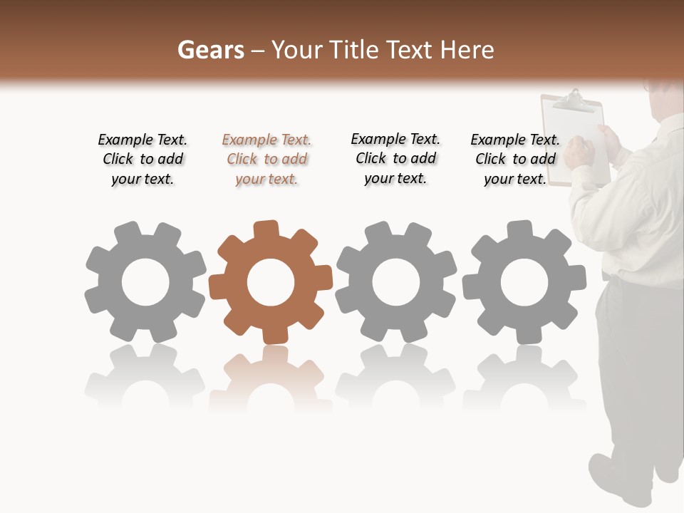 A Construction Safety Inspector Marking His Checklist - Full View - Isolated PowerPoint Template