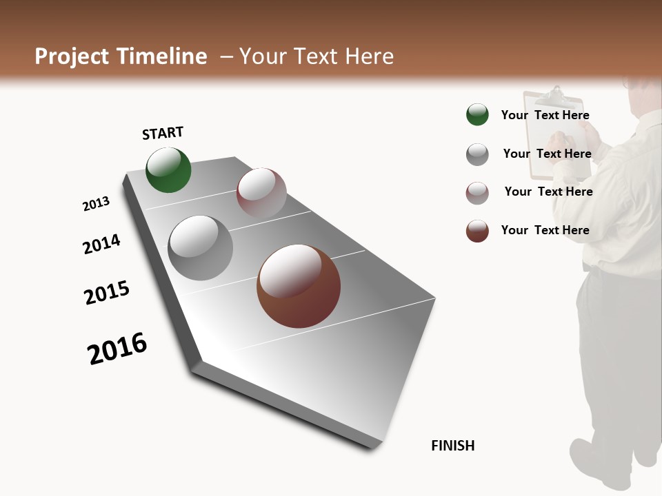 A Construction Safety Inspector Marking His Checklist - Full View - Isolated PowerPoint Template
