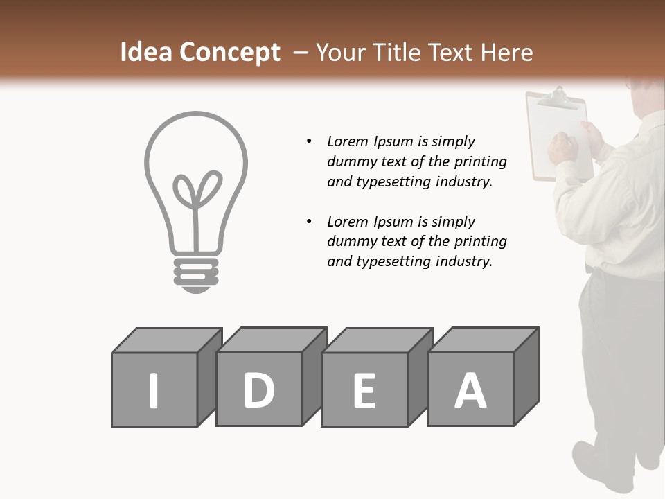 A Construction Safety Inspector Marking His Checklist - Full View - Isolated PowerPoint Template