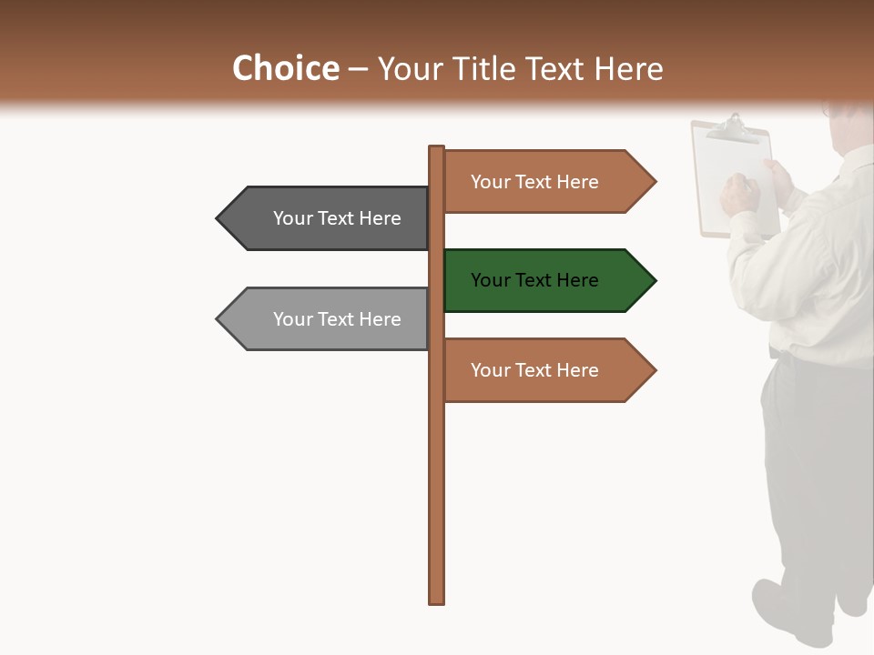 A Construction Safety Inspector Marking His Checklist - Full View - Isolated PowerPoint Template