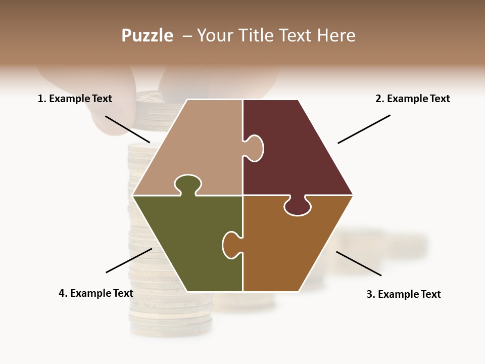 A Person Stacking Coins In Front Of A White Background PowerPoint Template