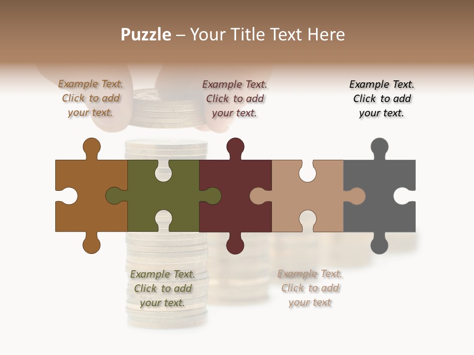 A Person Stacking Coins In Front Of A White Background PowerPoint Template