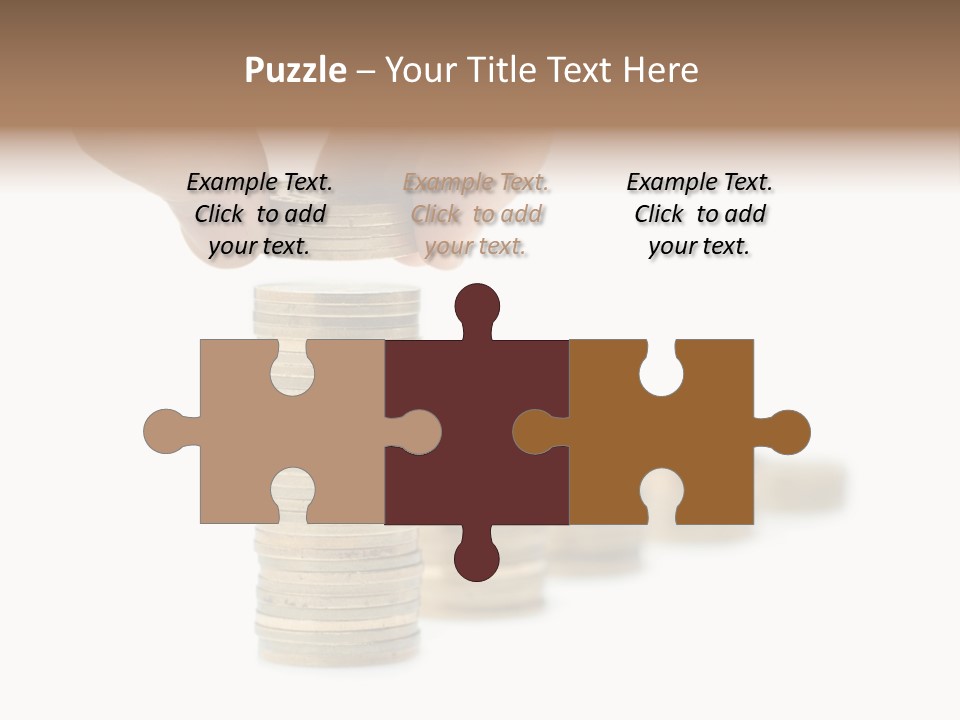 A Person Stacking Coins In Front Of A White Background PowerPoint Template