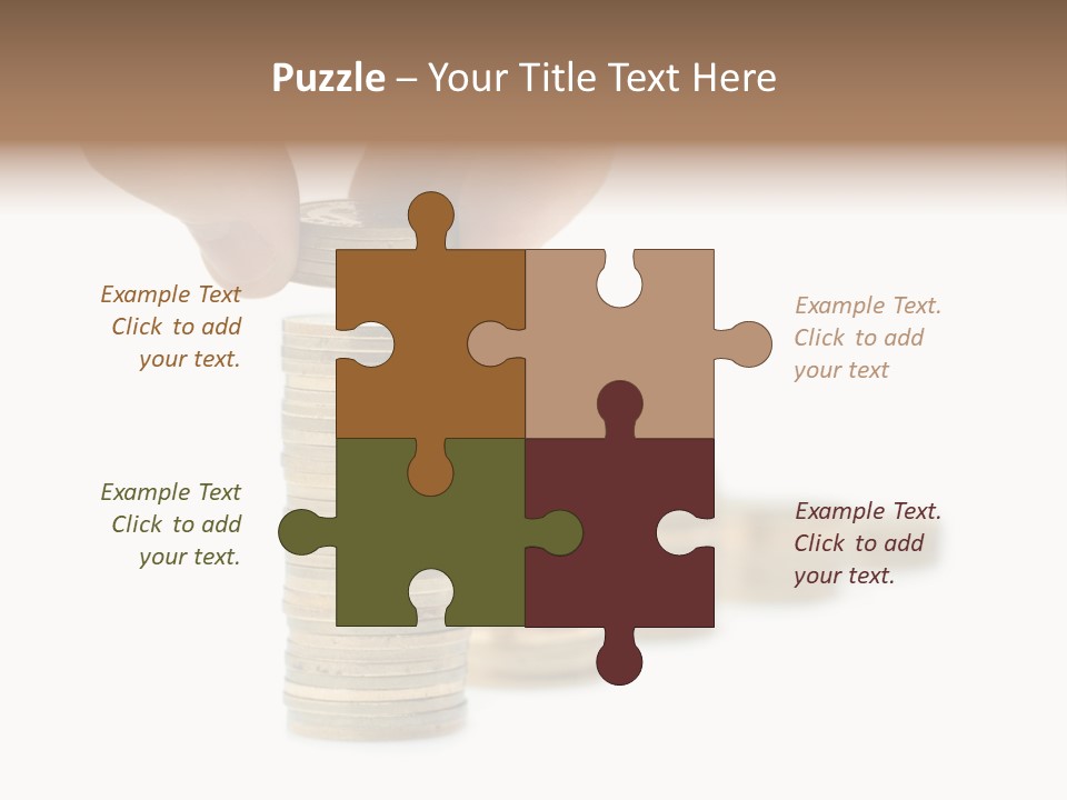 A Person Stacking Coins In Front Of A White Background PowerPoint Template