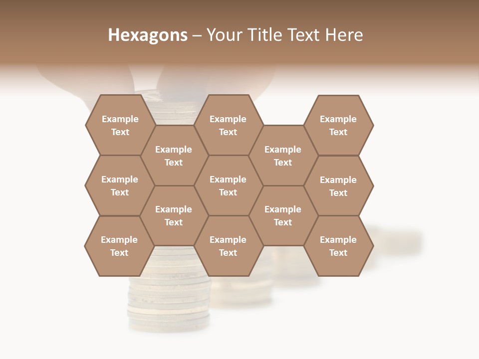 A Person Stacking Coins In Front Of A White Background PowerPoint Template