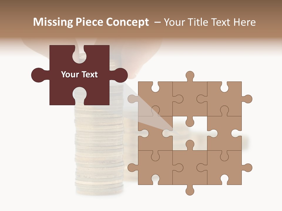 A Person Stacking Coins In Front Of A White Background PowerPoint Template