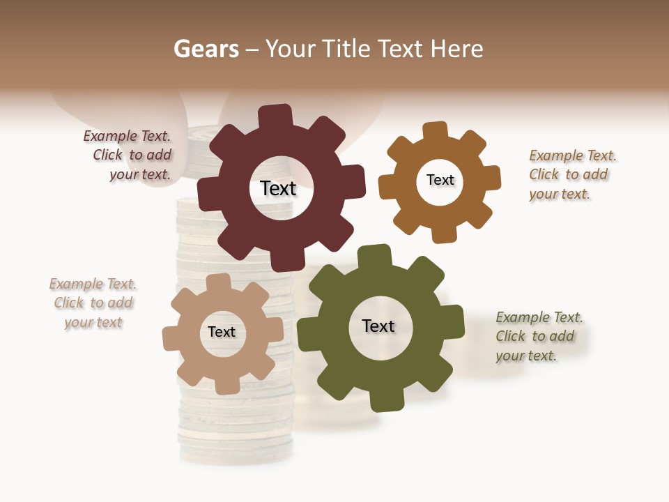 A Person Stacking Coins In Front Of A White Background PowerPoint Template