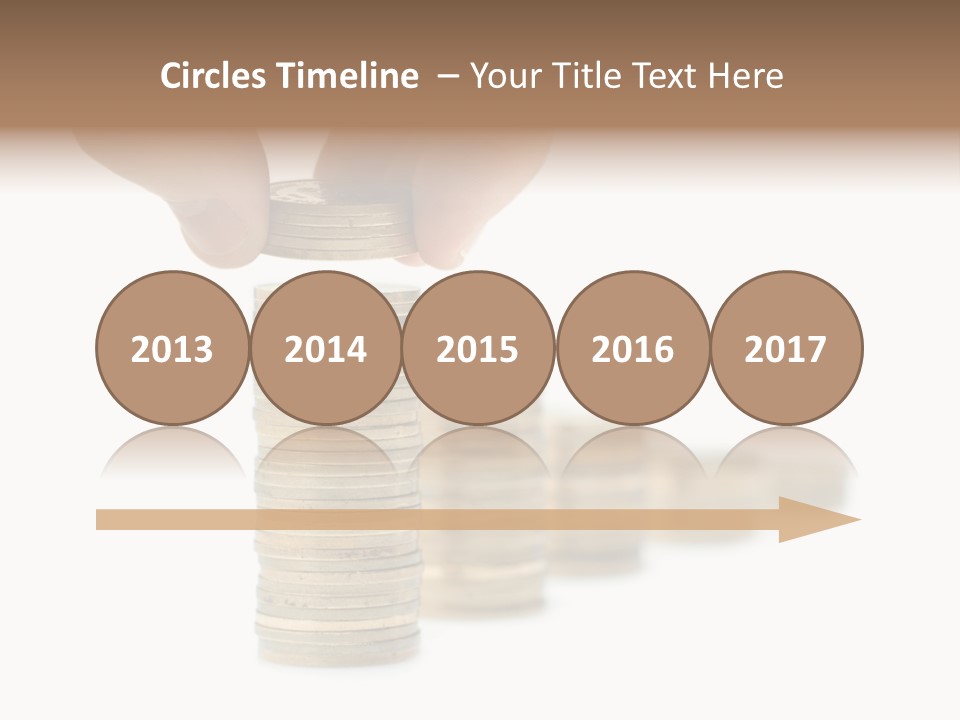 A Person Stacking Coins In Front Of A White Background PowerPoint Template