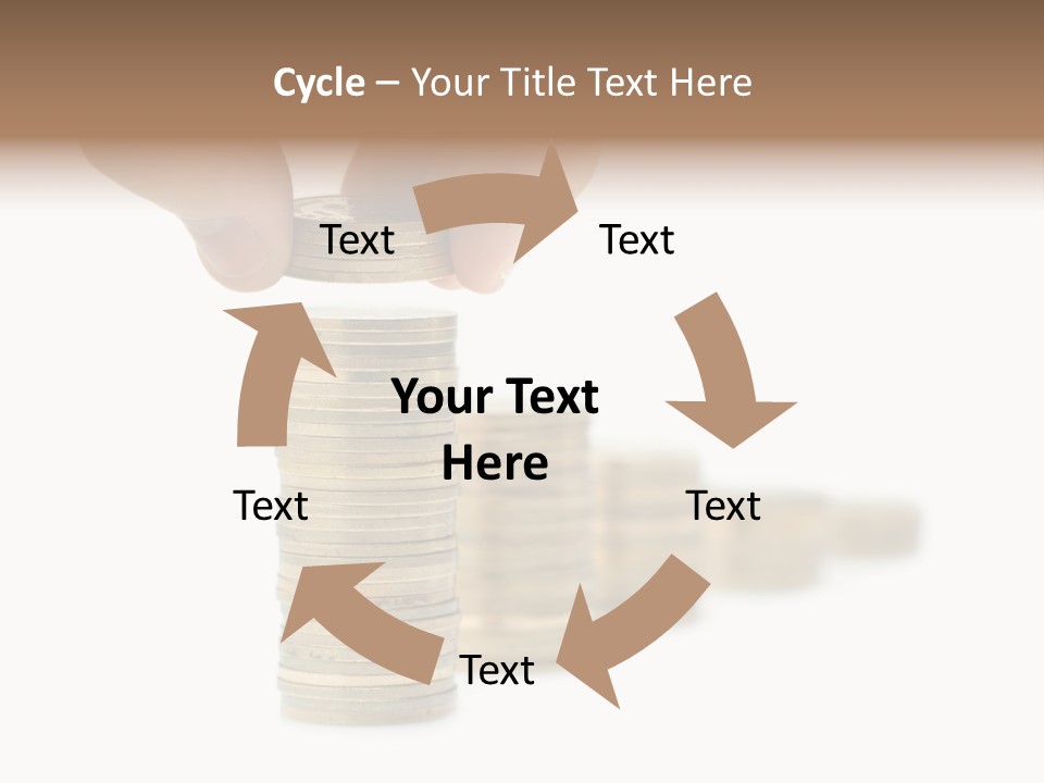 A Person Stacking Coins In Front Of A White Background PowerPoint Template
