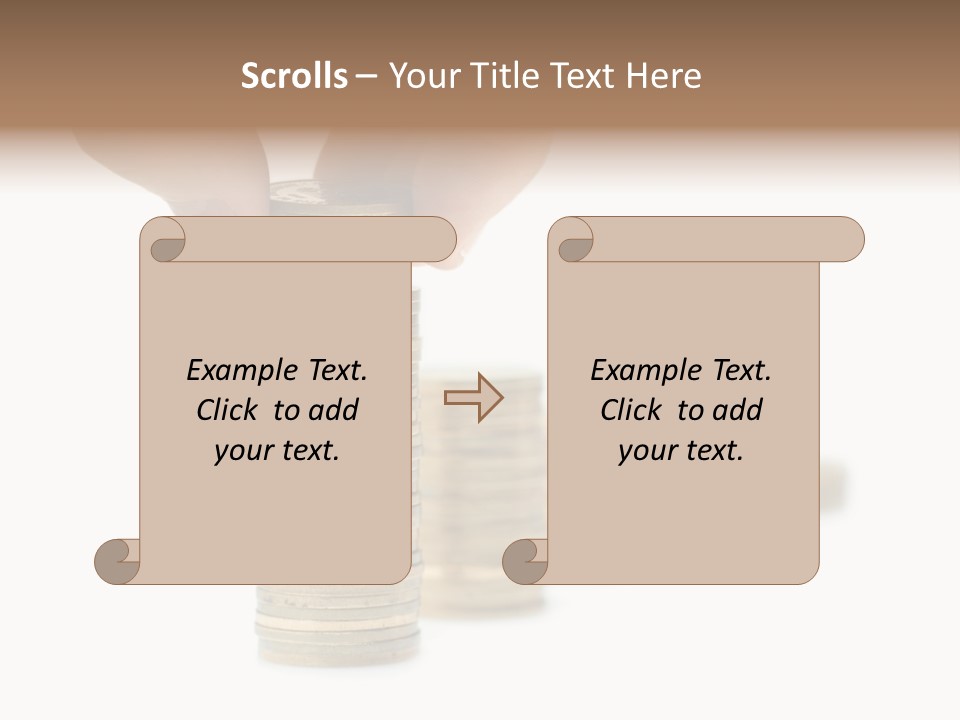 A Person Stacking Coins In Front Of A White Background PowerPoint Template