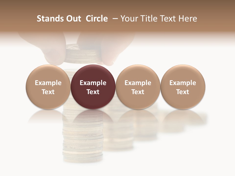 A Person Stacking Coins In Front Of A White Background PowerPoint Template