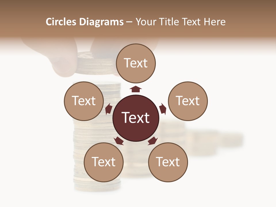 A Person Stacking Coins In Front Of A White Background PowerPoint Template