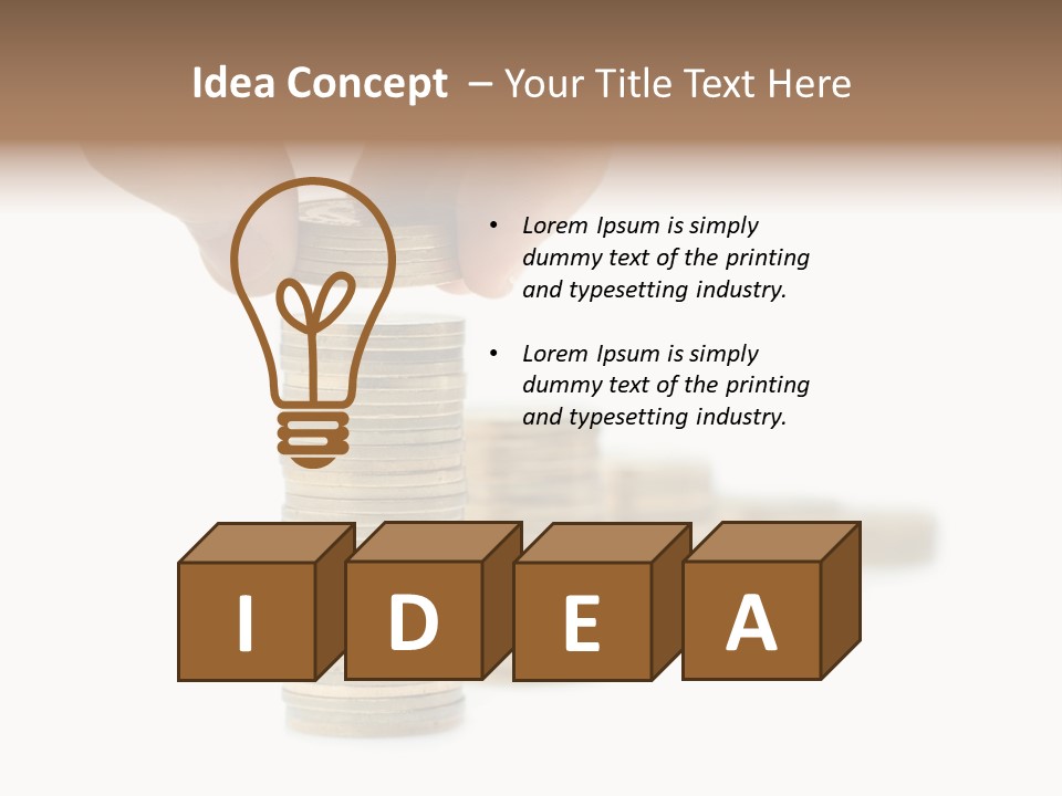 A Person Stacking Coins In Front Of A White Background PowerPoint Template