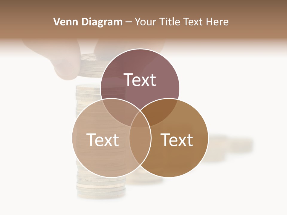 A Person Stacking Coins In Front Of A White Background PowerPoint Template