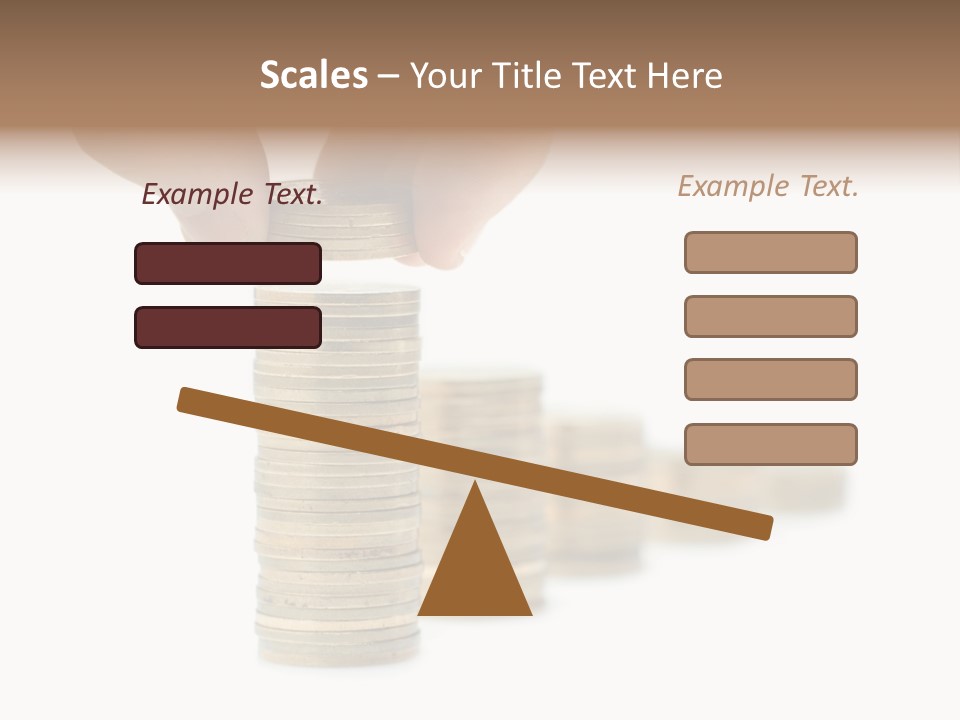 A Person Stacking Coins In Front Of A White Background PowerPoint Template