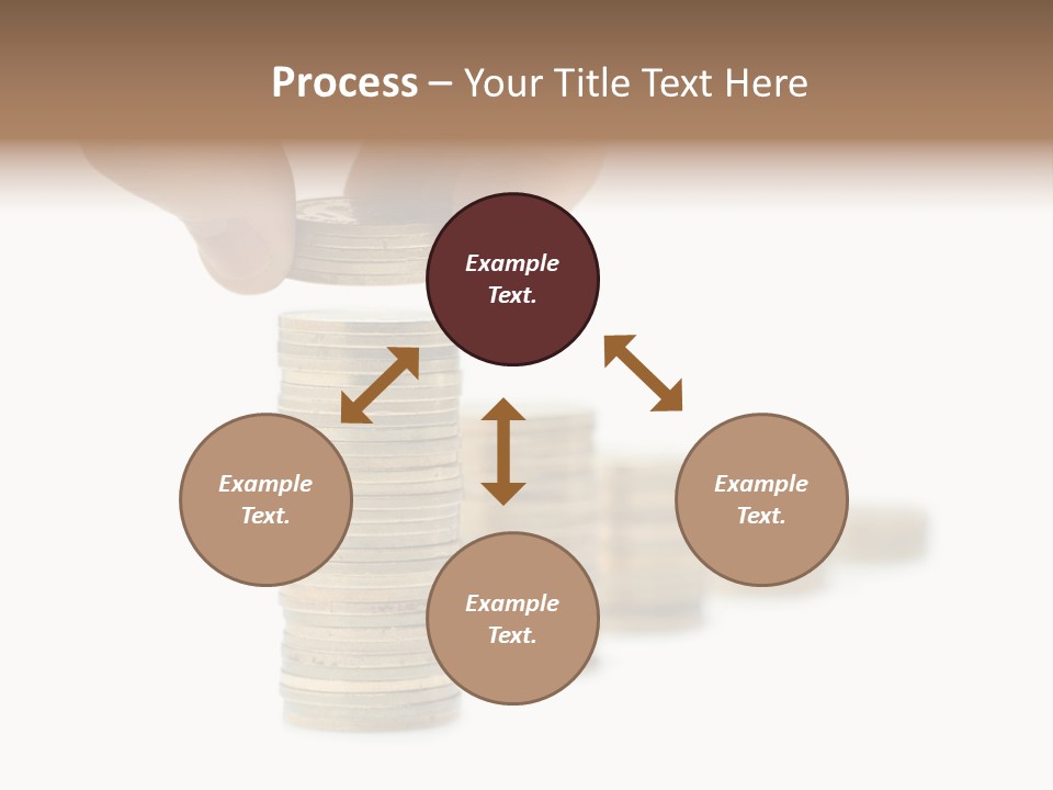 A Person Stacking Coins In Front Of A White Background PowerPoint Template
