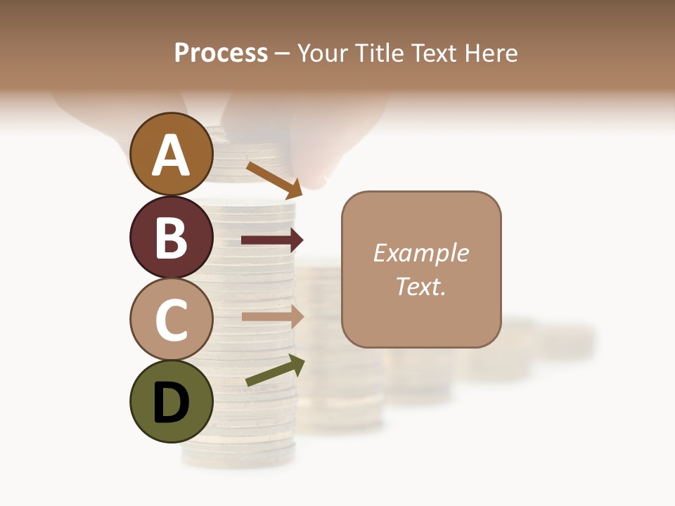 A Person Stacking Coins In Front Of A White Background PowerPoint Template