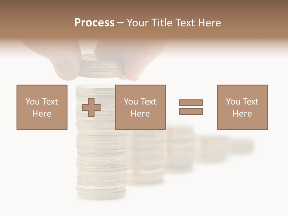 A Person Stacking Coins In Front Of A White Background PowerPoint Template