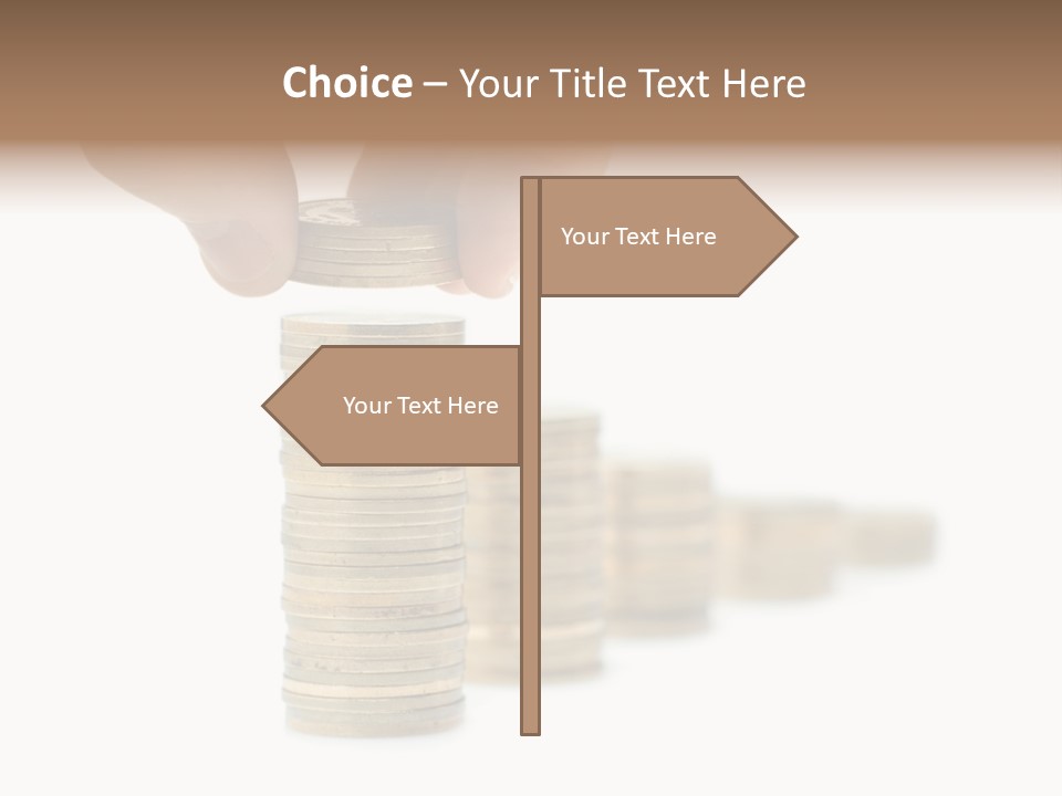 A Person Stacking Coins In Front Of A White Background PowerPoint Template