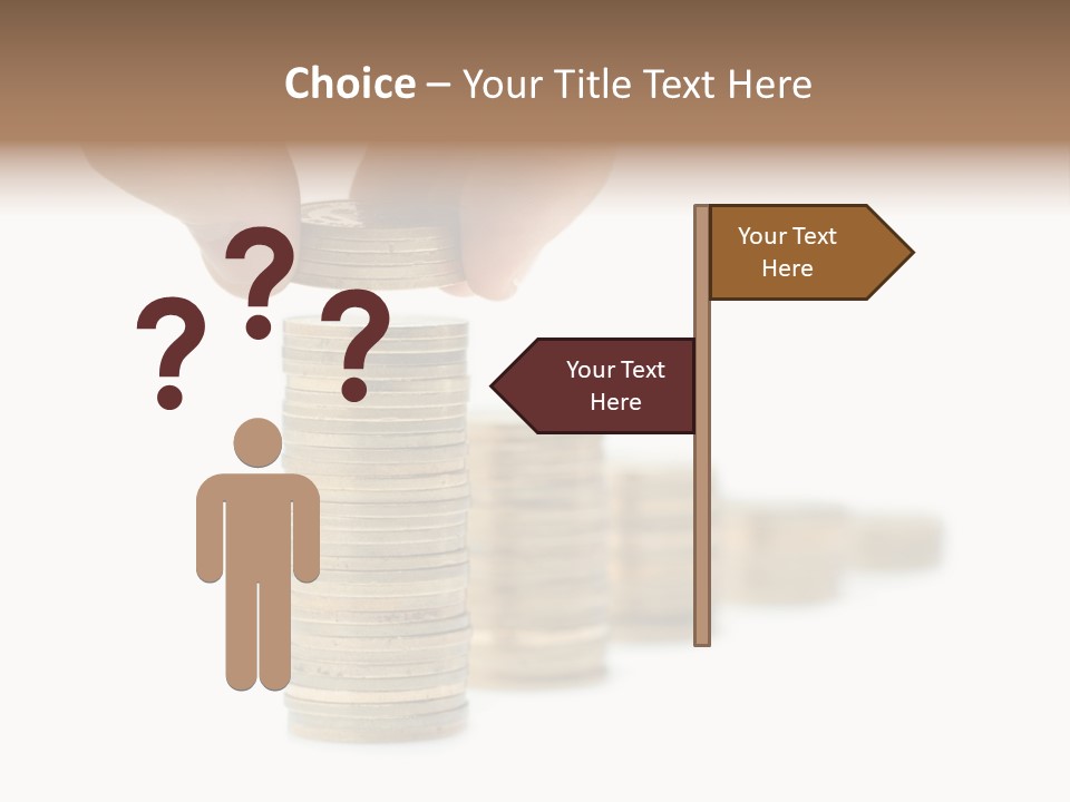 A Person Stacking Coins In Front Of A White Background PowerPoint Template