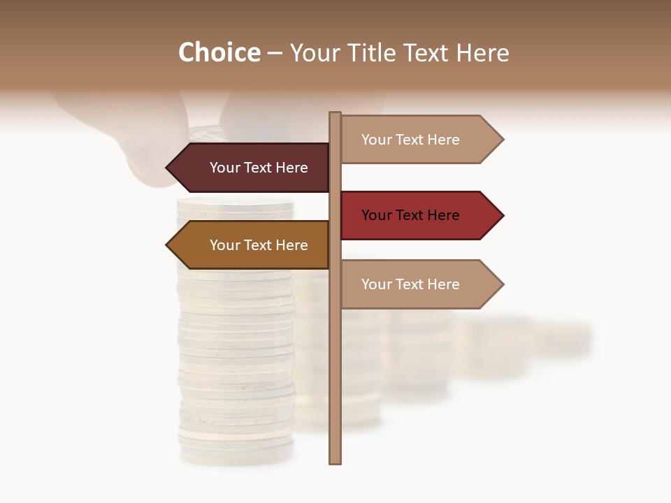 A Person Stacking Coins In Front Of A White Background PowerPoint Template