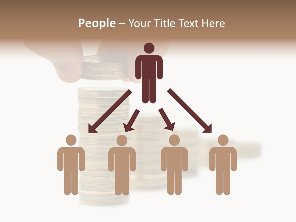 A Person Stacking Coins In Front Of A White Background PowerPoint Template